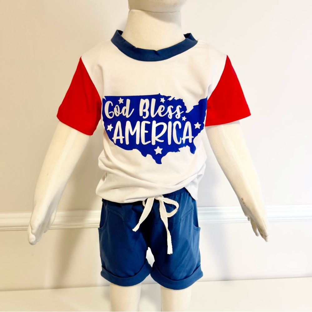 “God Bless America” Short Set Size 6-12M NWT